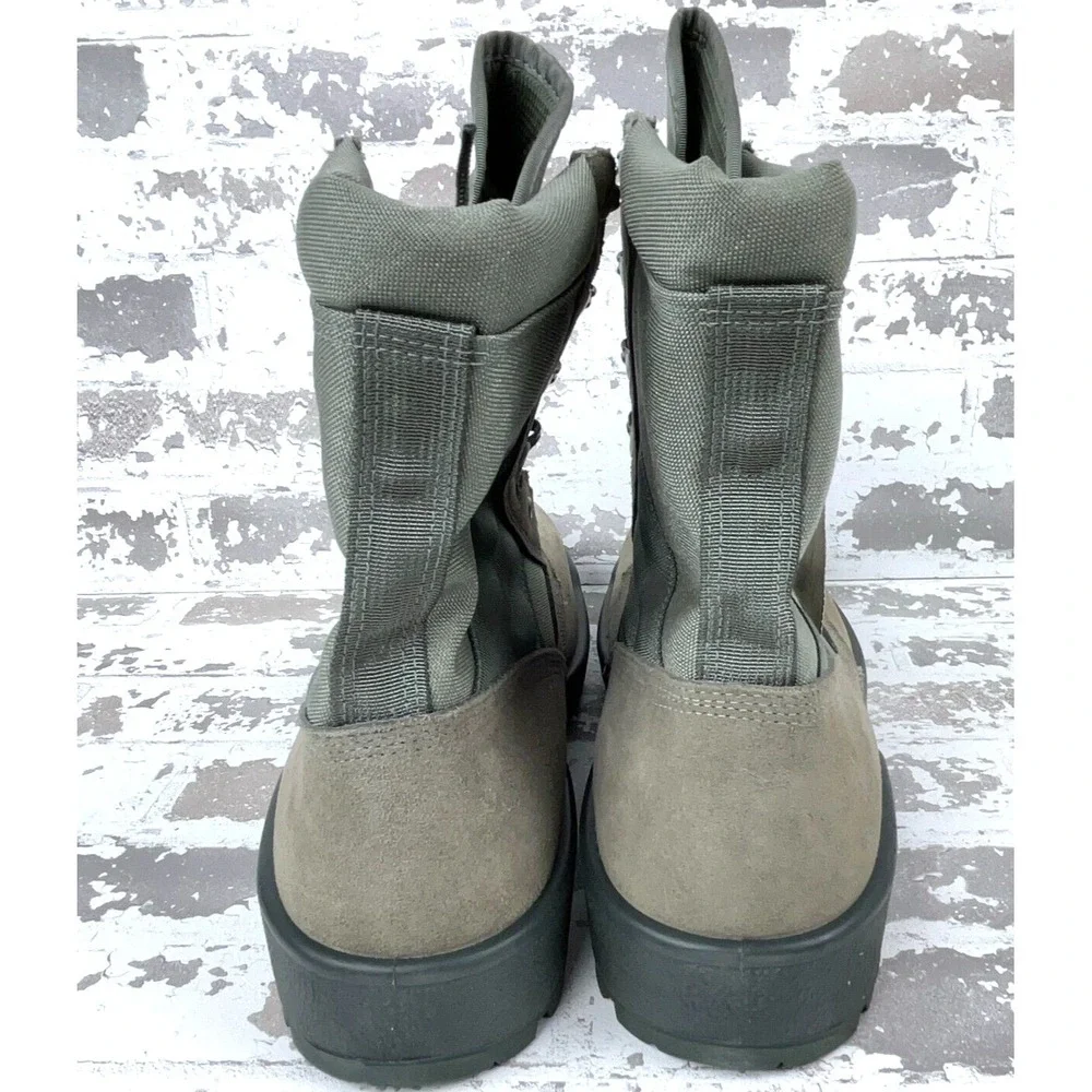 Vintage Army Military Sage Green Combat Boots Size 15.5 R Mens Vibram UFCW USA - Picture 7 of 13